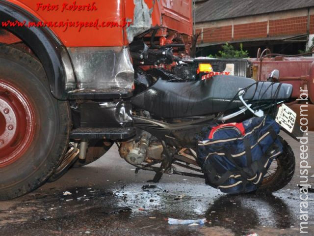 João Gilberto conduzia uma motocicleta, quando colidiu com um caminhão (Foto: Divulgação/Maracaju Speed)