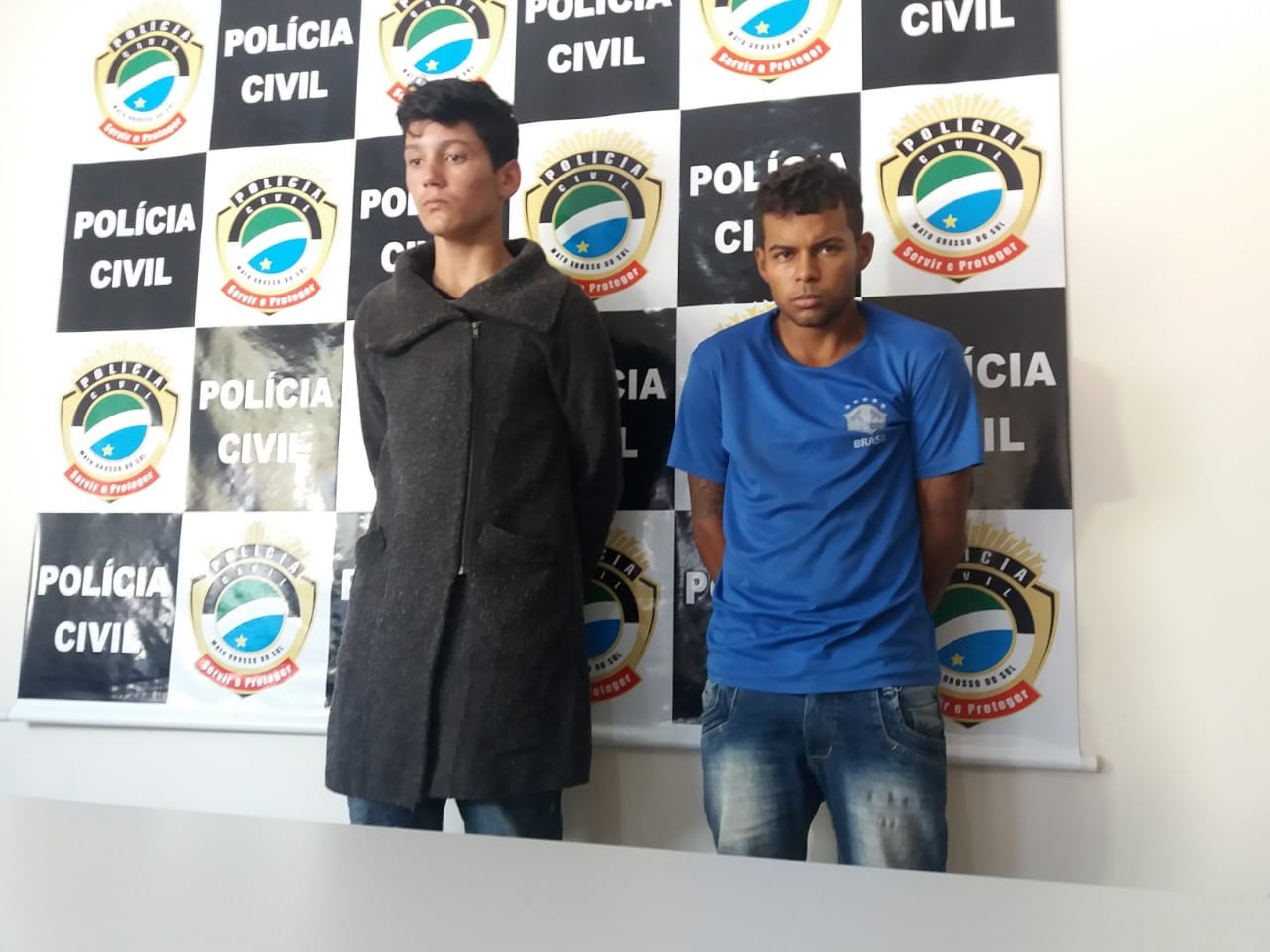 Luiz Manoel dos Santos Lauris e Vitor Hugo Guedes Cevada Juvenário confessaram o crime. (Foto: Lucas Gustavo/Perfil News). 