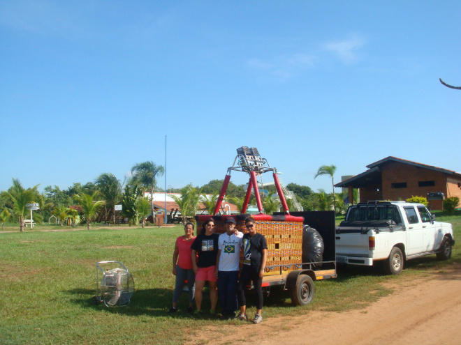 Equipe de balonistas já estão na Pousada do Tucunaré onde devem passar o fim de semana.
Foto: Divulgação
