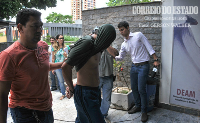 DEAM prende Matheus Georges Zadra Tannous, acusado de agredir namorada Matheus estava internado no Hospital Nosso Lar desde ontem (Foto: Gerson Walber / Correio do Estado)