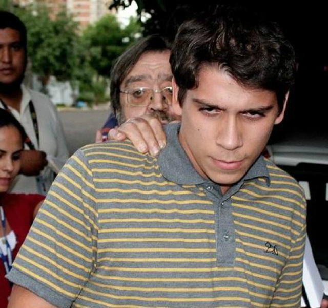 DEAM prende Matheus Georges Zadra Tannous, acusado de agredir namorada Matheus foi encontrado no Hospital Nosso Lar, em Campo Grande (MS), onde está internado desde a noite de ontem (21) (Foto: Policia Civil)