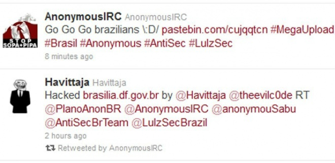 O ataque a sites com domínio df.gov.br foi divulgado no Twitter