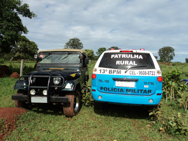 Jeep estava em um sítio e foi encontrado pela Patrulha Rural da PM
Foto: Assessoria de Comunicação
