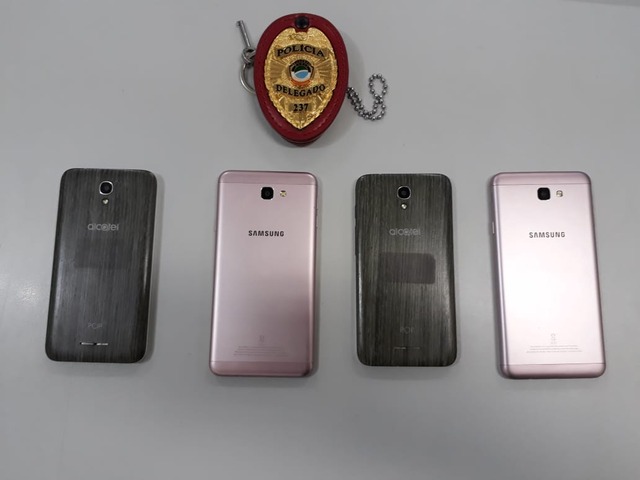 SIG faz operação para recuperar celulares roubados em Três Lagoas Celulares apreendidos. Foto: Divulgação