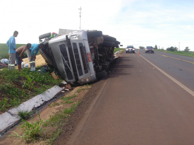 Acidente aconteceu na BR 163 no município próximo a Jaraguari/MS
Foto: Assessoria de Comunicação