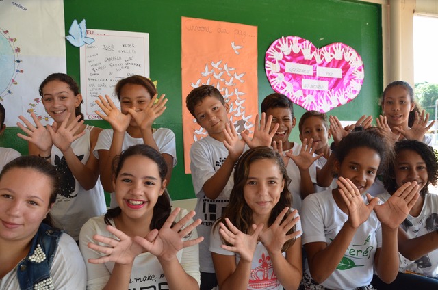 A Escola Municipal “Olyntho Mancini” foi escolhida para fazer parte do Projeto 40 Pontos de Paz em alusão aos 40 anos de MS. (Foto: Secom Três Lagoas)
