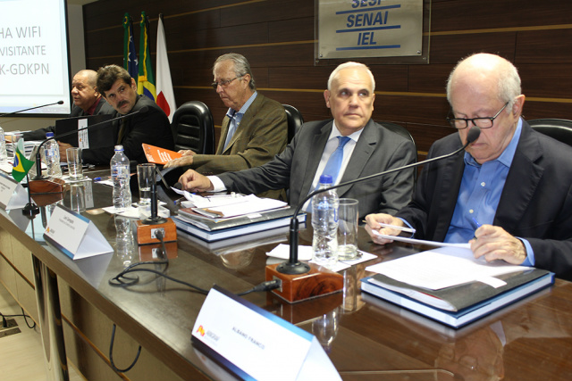 Líderes dos Sindicatos Gráficos e das Abigrafs Regionais estiveram presentes no encontro. (Foto: Assessoria)