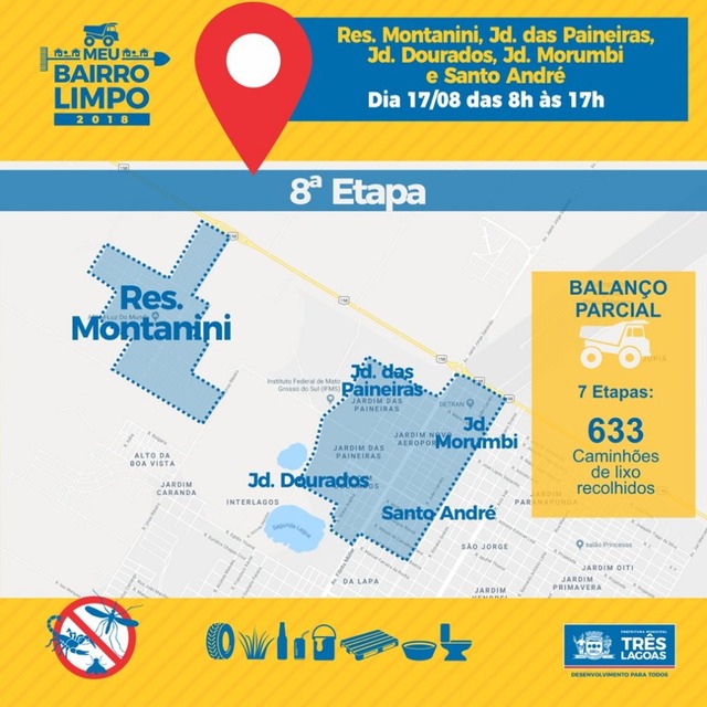 “Meu Bairro Limpo” chega a mais cinco bairros de Três Lagoas e acontece apenas na sexta-feira “Meu Bairro Limpo” chega a mais cinco bairros de Três Lagoas e acontece apenas na sexta-feira