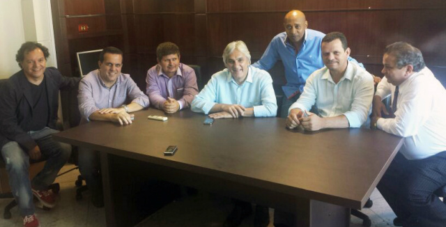 Delcídio com Ricardo Ayache e os vereadores do SDD. Apoio nas eleições de outubro (Foto: Divulgação/ AI)