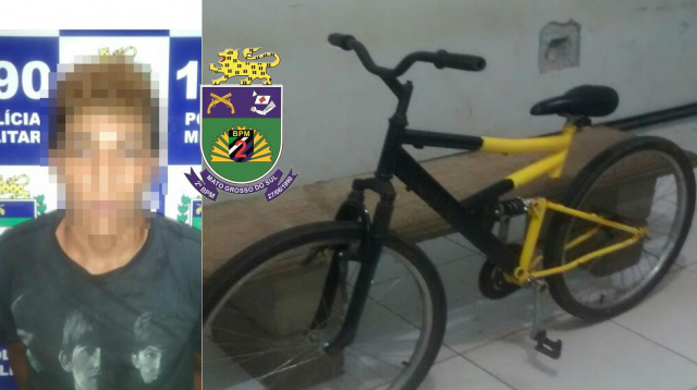 O jovem de 18 anos foi preso por receptação de bicicleta, que foi recuperada pela ROTAI (Foto: Assessoria)
