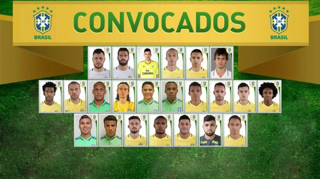 Confira os 23 convocados que vão representar o Brasil, lista foi criticada pelo presidente do Santos Copa América Centenário será realizada de 3 a 26 de junho, nos Estados Unidos. (Foto: CBF)