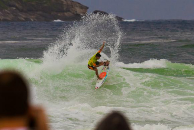 Rio de Janeiro - O surfista paulista Gabriel Medina durante o Billabong Rio Pro 2014, etapa brasileira do circuito mundial de surfe (WCT), na praia da Barra da Tijuca. (Foto: Fernando Frazão/Todos Direitos Reservados)