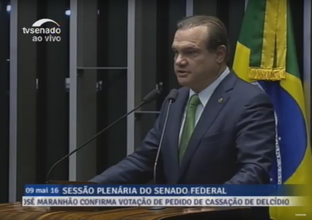 Senador Wellington Fagundes (PR/MT) durante fala na sessão plenária do Senado Federal (Foto: Reprodução/TV Senado)