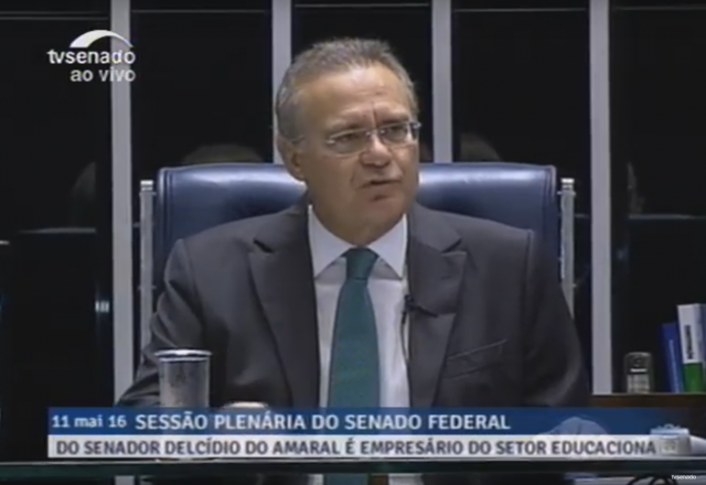 Senador Renan Calheiros, presidente do Senado Federal (Foto: Reprodução/TV Senado)