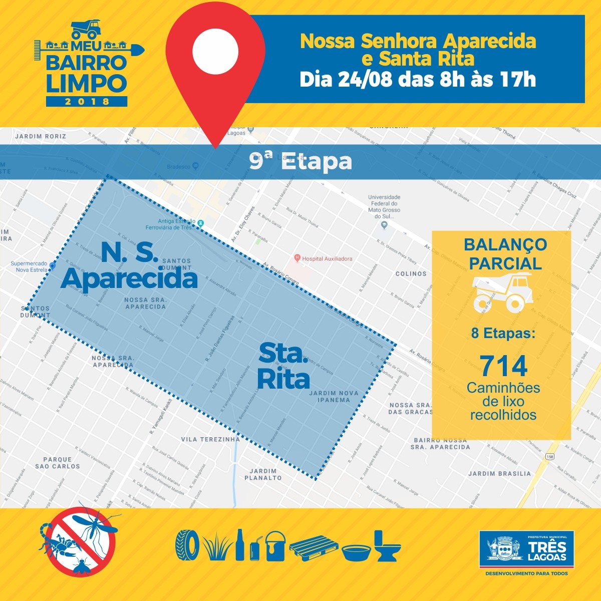 Campanha “Meu Bairro Limpo” acontece amanhã no Nossa Senhora Aparecida e Santa Rita