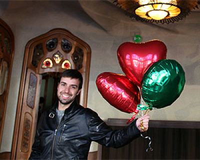 No primeiro vídeo, Lucas jogou sete balões
por Barcelona (Foto: Divulgação)