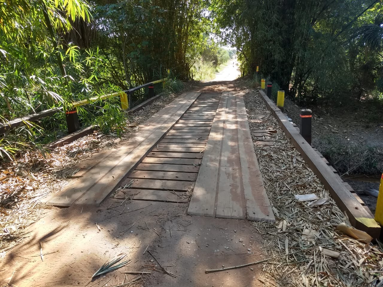 Ponte recém-reformada na área rural tem madeiramento roubado Fotos: Divulgação