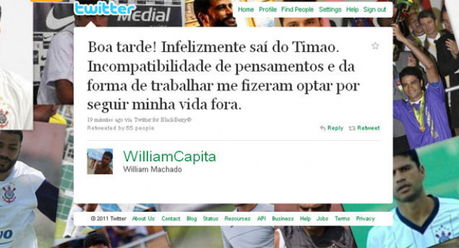 O jogador desabafou por meio de um site de relacionamentos
Foto: Folha On-line