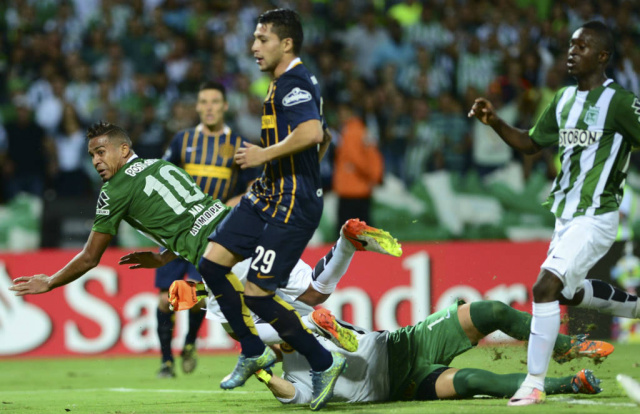 Adversário do São Paulo na semifinal será o Atlético Nacional Em jogo emocionante, colombianos conquistaram a classificação e enfrentarão o São Paulo na semifinal (Foto: AFP)
