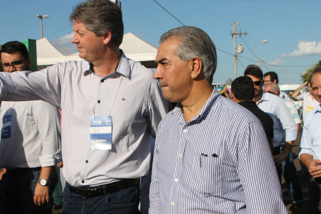 Secretário de estado (Semagro), Jaime Verruck e o governador Reinaldo Azambuja (PSDB) (Foto: Patrícia Miranda)