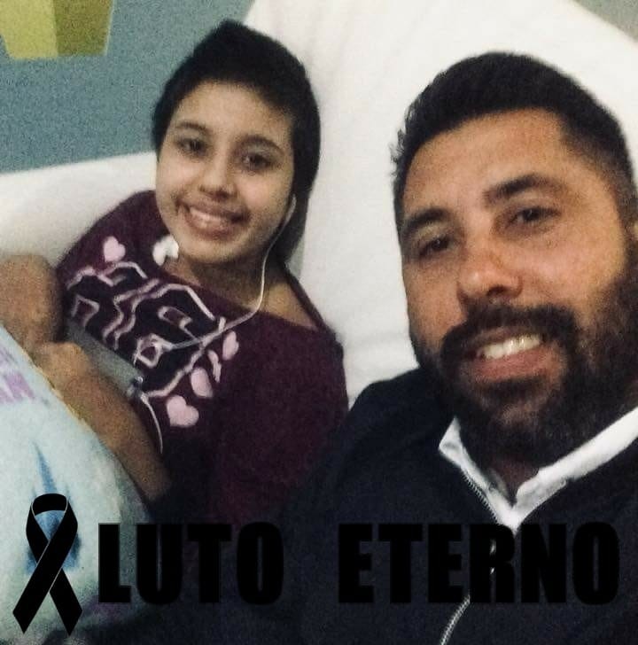 Jovem de Três Lagoas, que lutava contra a leucemia, morre no Paraná Eduarda com o pai Sancler Ferreira. (Foto: Arquivo Pessoal).