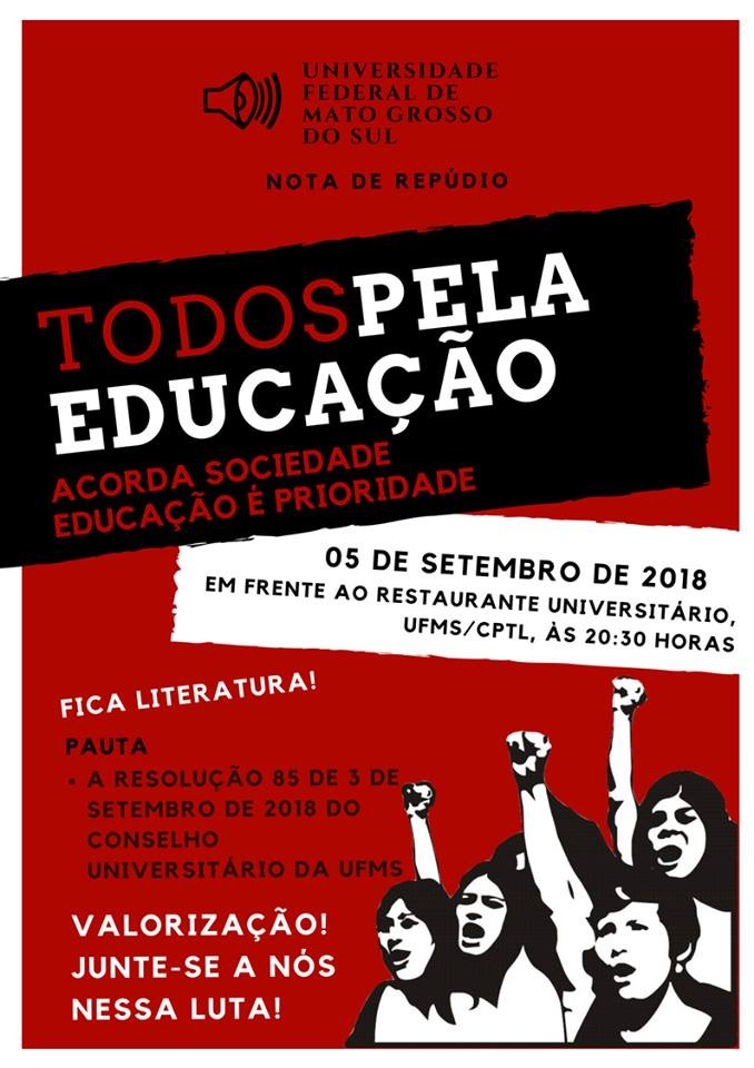 Resolução da UFMS suspende curso de Letras/Literatura em Três Lagoas (Reprodução).