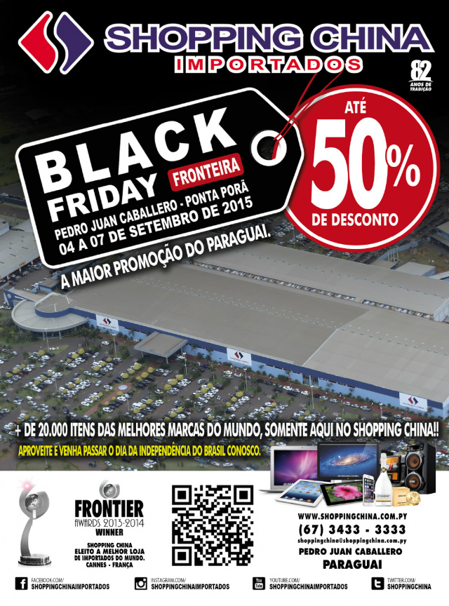 Durante “Black Friday Fronteira 2015”, Shopping China derruba os preços em até 50% Durante “Black Friday Fronteira 2015”, Shopping China derruba os preços em até 50%