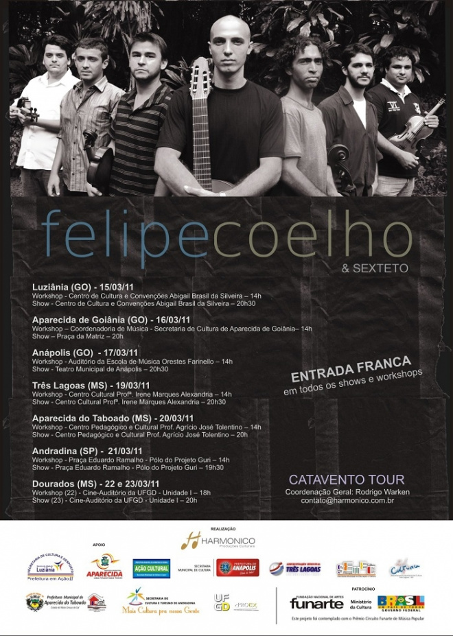 O músico catarinense Felipe Coelho estará em Três Lagoas sábado (19) de março, realizando um workshop e show. Foto: Divulgação