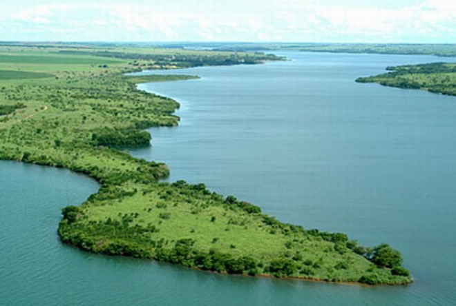 Ponto onde o Rio Tietê deságua no Rio Paraná. Aqui será feita a captação do Projeto Eldorado.