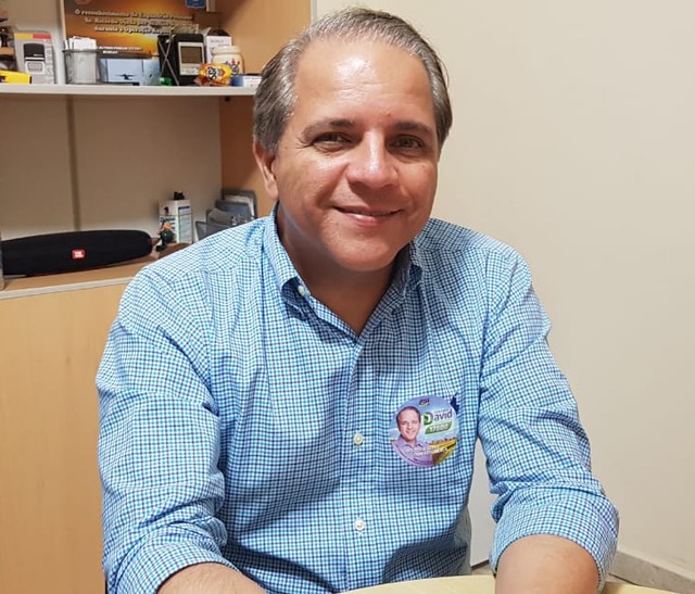 Coronel David esteve no Perfil News para uma entrevista exclusiva, onde falou especialmente sobre o atual momento do presidenciável Jair Bolsonaro, de quem é representante no MS. Foto: Márcia Héllen.