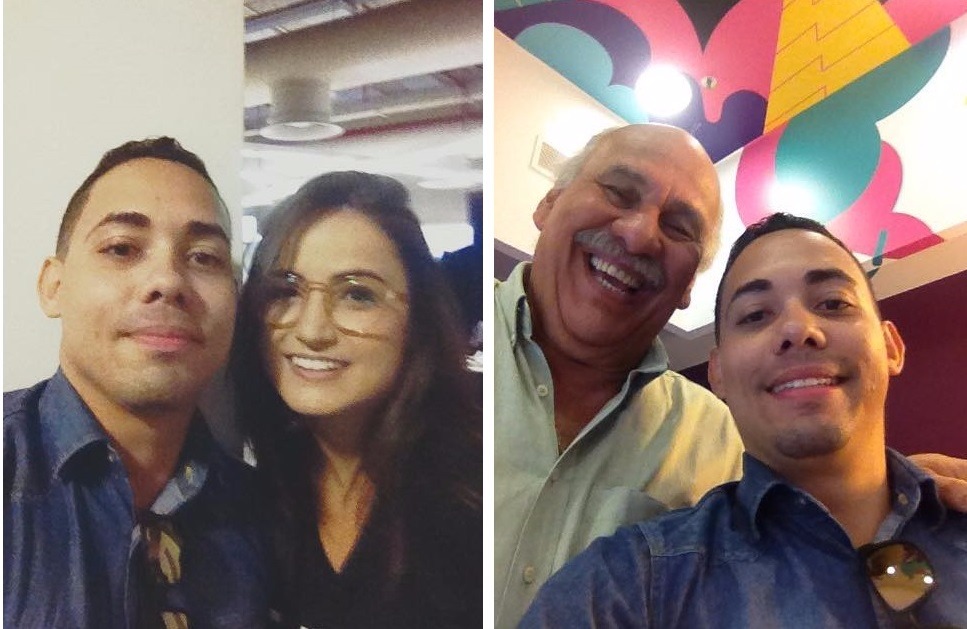Jornalistas do Perfil News visitam Rede Globo, em São Paulo Lucas Gustavo com os jornalistas Mari Palma e Márcio Canuto. (Foto: Arquivo Pessoal).