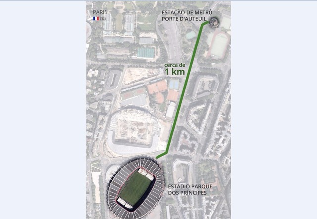 Ministro diz que polícia achou bomba perto de estádio horas antes de jogo do PSG (Foto: Google / Infoesporte)