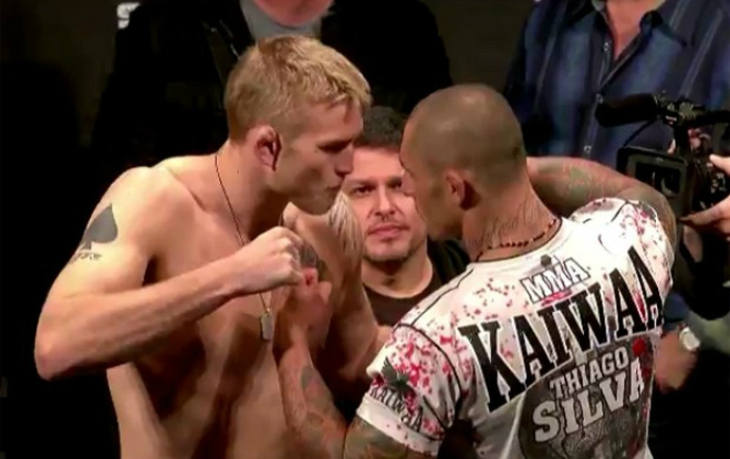 Brasileiros tentam estragar a festa dos europeus no primeiro UFC Suécia Alexander Gustafsson encara Thiago Silva na pesagem de sexta-feira (Foto: Reprodução)