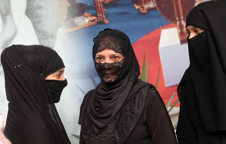 Mulheres muçulmanas em Nova Délhi, na Índia - EFE/ Harish Tyagi/Direitos reservados
