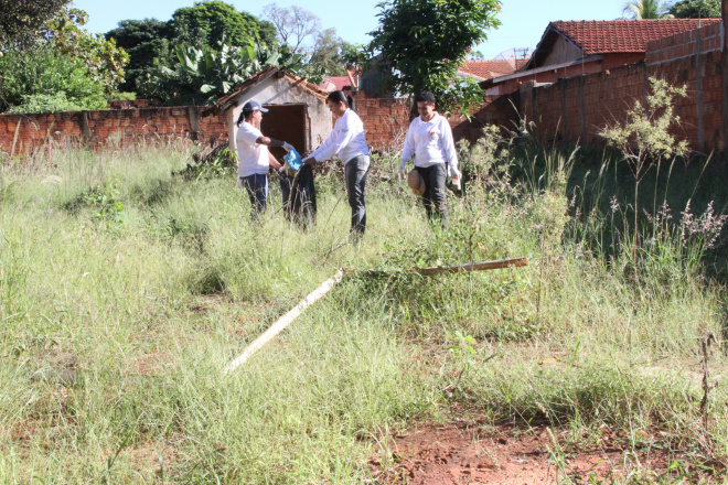 Os agentes percorreram diversos bairros e centro da cidade fazendo o Mutirão de Limpeza (Foto: Divulgação/Assecom)