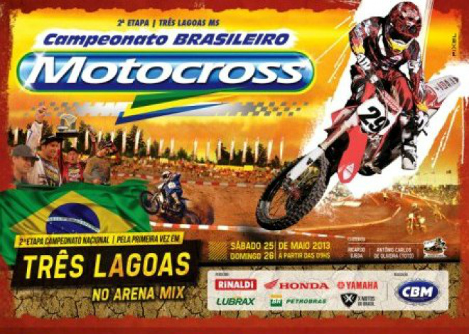 Etapa do Campeonato Brasileiro de Motocross irá agitar Três Lagoas Três Lagoas será sede da 2ª Etapa do Campeonato Brasileiro de Motocross que pela primeira vez, será realizado na cidade nos dias 25 e 26 de maio (Foto: Divulgação Evento)