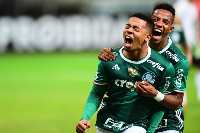 Gabriel Jesus fez os dois gols da vitória palmeirense sobre o América-MG (Foto:Gazeta Press)