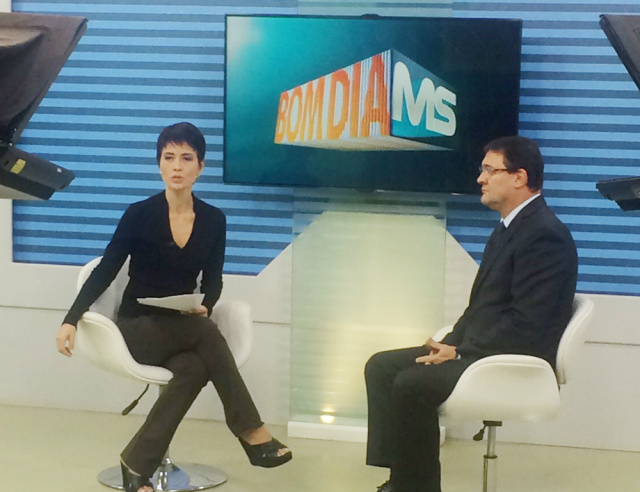Longen vai reunir-se com governador para pedir adiamento do reajuste de impostos Longen durante entrevista na manhã de hoje (30) ao Bom Dia MS, da Rede Globo. (Foto: Assessoria)