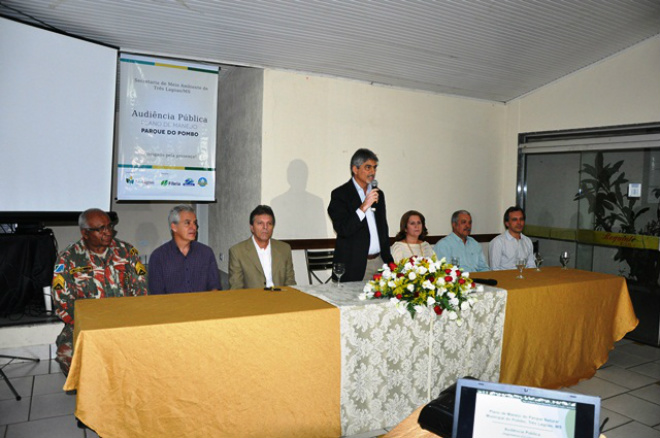 O evento teve o objetivo de apresentar à  população, o projeto do Plano de Manejo do Parque Natural Municipal do Pombo (Foto: Divulgação/Assecom)