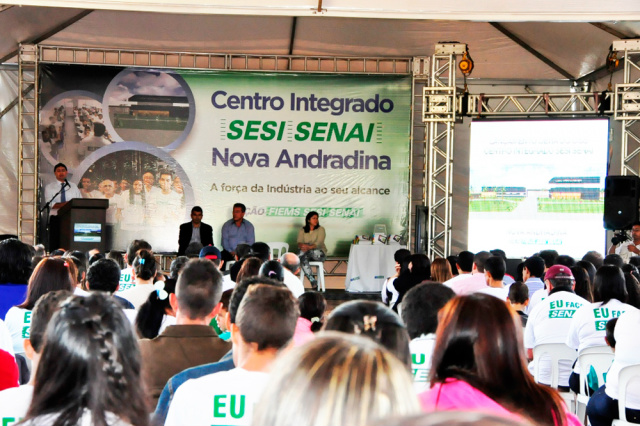 Fiems vai investir R$ 13 milhões no Centro Integrado Sesi Senai de Nova Andradina A área construída vai totalizar 4.416 m², dos quais 3.575,25 m² serão do pavimento térreo, 266,23 m² do pavimento superior e 575 m² da quadra poliesportiva (Foto: Divulgação/Assecom)