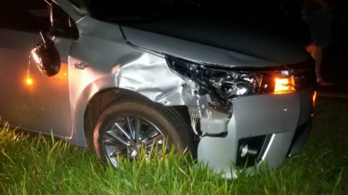 Dez morrem em estradas federais de MS; 5 eram crianças Carro ficou danificado ao colidir com a criança. (Foto: Divulgação).