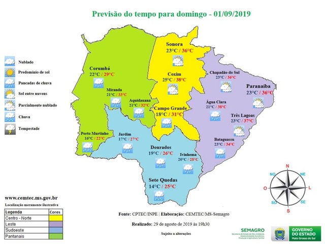 Setembro traz chuva e ameniza calor em Mato Grosso do Sul