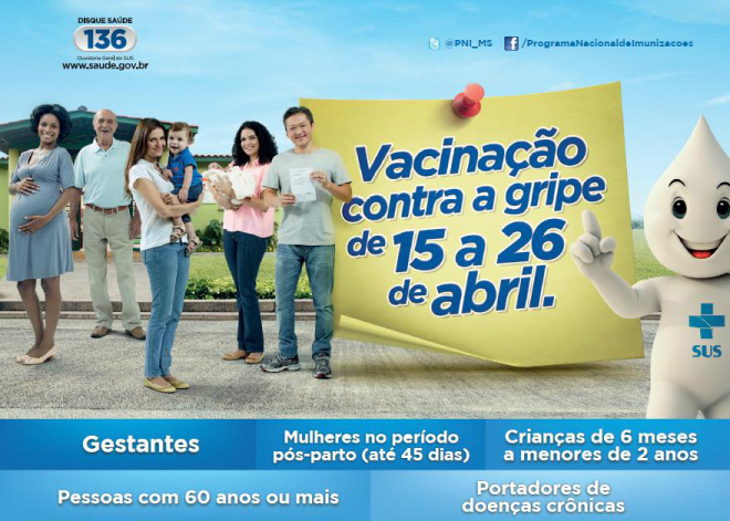 Campanha de Vacinação contra Gripe vai até dia 10 de maio Vacinação foi prorrogada pelo Ministério da Saúde até 10 de maio (Foto: Assessoria de Comunicação)