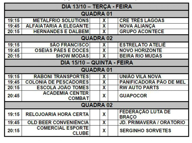 Sejuvel altera data de partidas dos Jogos Abertos Três-lagoenses Sejuvel altera data de partidas dos Jogos Abertos Três-lagoenses