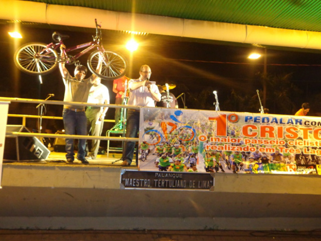 Apóstolo Ivanildo participa do 1º Pedalar com Cristo o objetivo do 1º Pedalar com Cristo, é evangelizar e mostrar o trabalho da associação de pastores (Foto: Divulgação/Assecom)