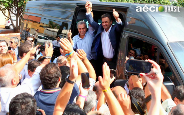 Junto com Reinaldo Azambuja, o candidato Aécio Neves visita Dourados nesta terça-feira (Foto: Divulgação)