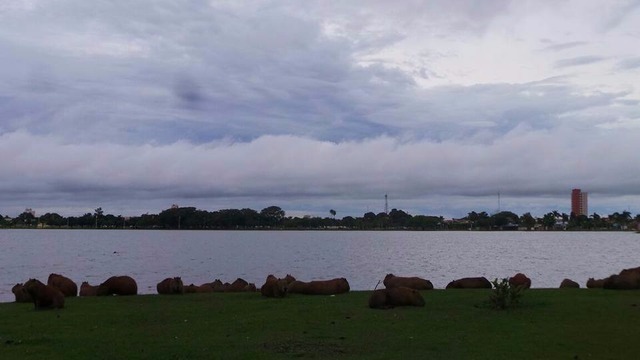 Manhã de domingo se inicia com poucas nuvens (Foto/Ricardo Ojeda)
