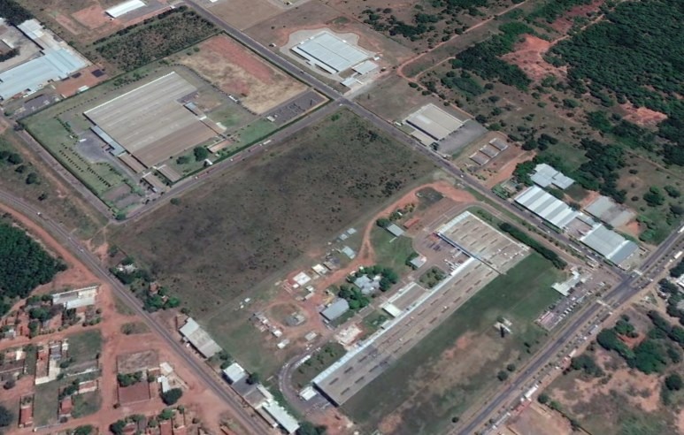 Fábrica de papel marca evento para lançamento da Pedra Fundamental em Três Lagoas Fábrica da UNIR será construída no Distrito Industrial de Três Lagoas. Foto: Google Earth