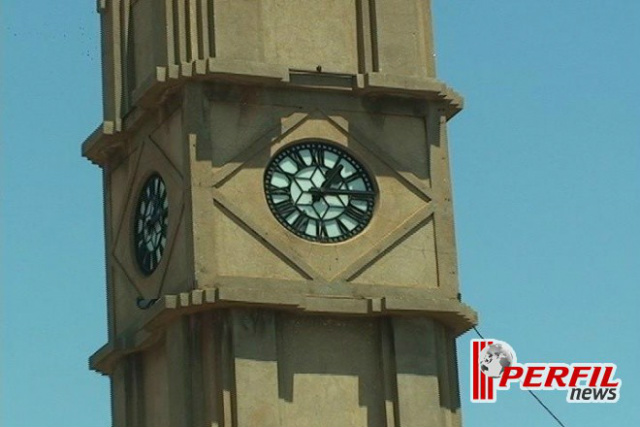 Relógio Municipal de Três Lagoas. (Foto: Arquivo/Perfil News).