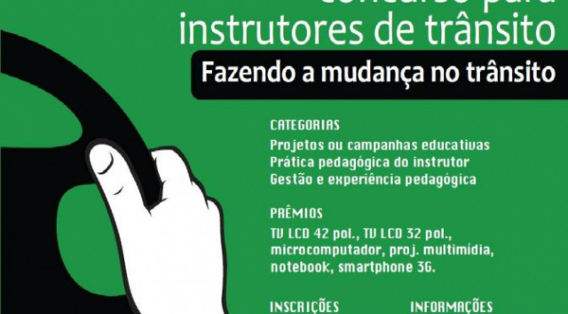 Inscrições para V Concurso para Instrutores de Trânsito do Estado terminam amanhã O Tema do concurso “Seja você a mudança no Trânsito” inscrições vão ate amanhã 15 quinta-feira (Foto:Assessoria)
